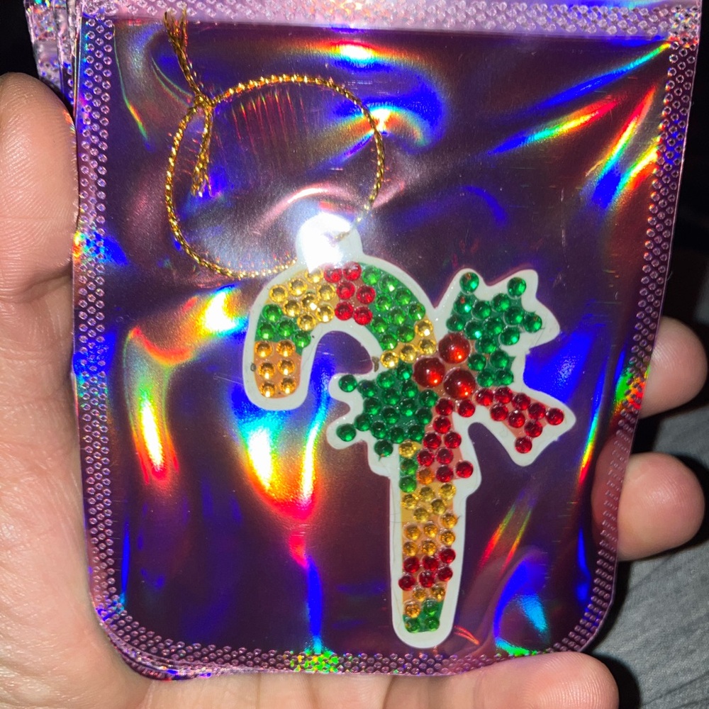 # 1 Handmade diamond painting candy cane ornament